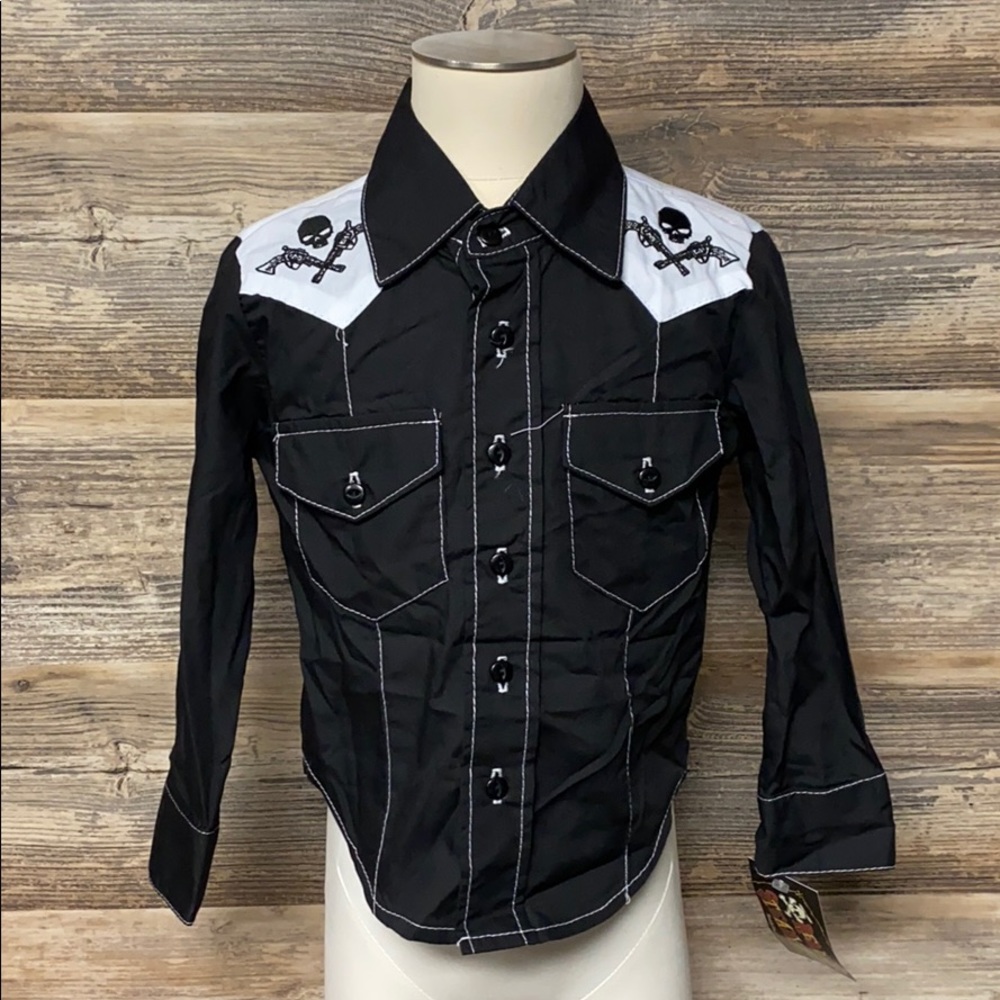 Ready Steady GO! Skull N' Guns Western Shirt NWT